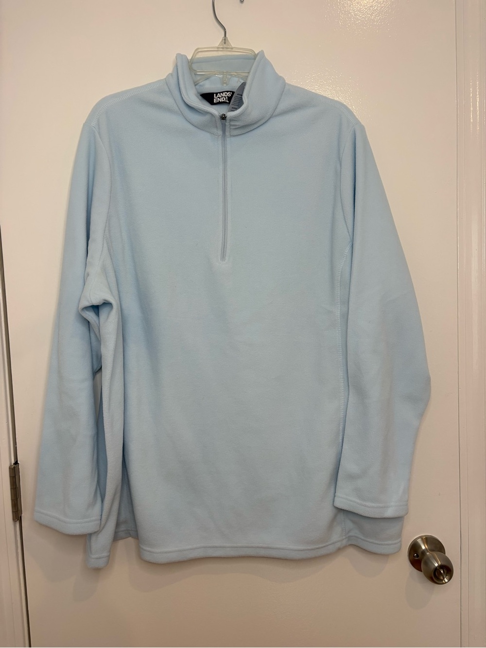 Lands’ End NWT light blue quarter-zip fleece pullover size 2X